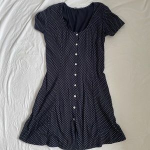 Brandy melville Dark Blue Button up Floral Dress